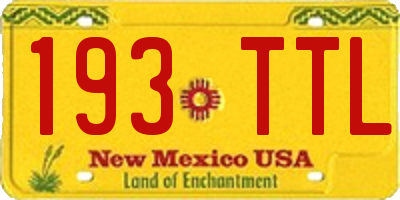 NM license plate 193TTL