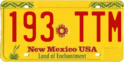 NM license plate 193TTM