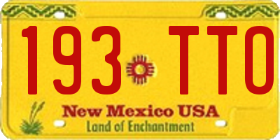 NM license plate 193TTO