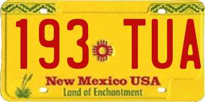 NM license plate 193TUA