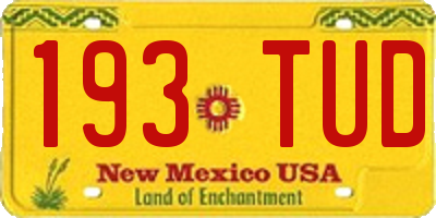 NM license plate 193TUD