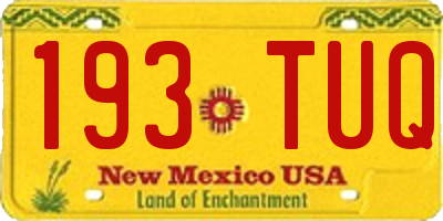NM license plate 193TUQ