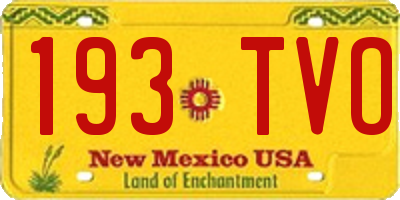 NM license plate 193TVO