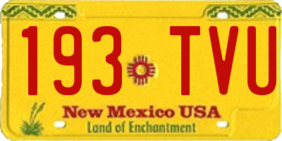 NM license plate 193TVU