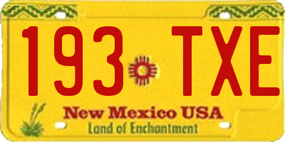 NM license plate 193TXE
