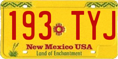 NM license plate 193TYJ