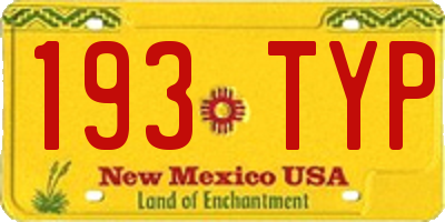 NM license plate 193TYP
