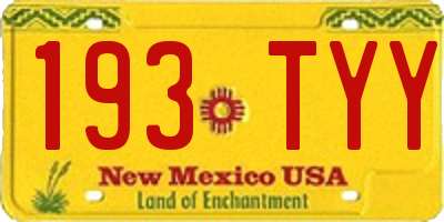 NM license plate 193TYY