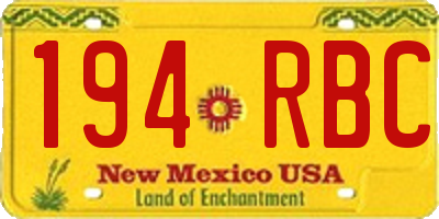 NM license plate 194RBC