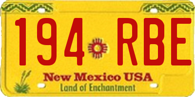 NM license plate 194RBE