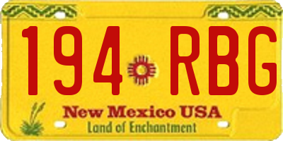 NM license plate 194RBG