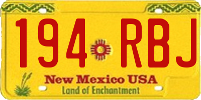 NM license plate 194RBJ