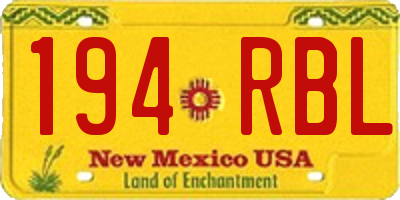 NM license plate 194RBL
