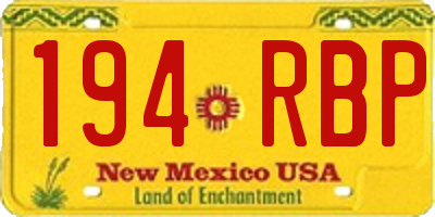 NM license plate 194RBP