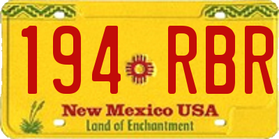 NM license plate 194RBR
