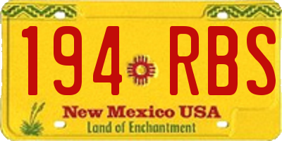 NM license plate 194RBS