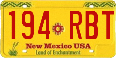 NM license plate 194RBT