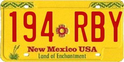 NM license plate 194RBY