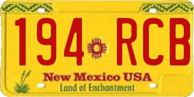 NM license plate 194RCB
