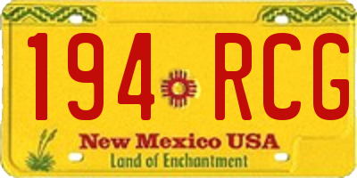 NM license plate 194RCG