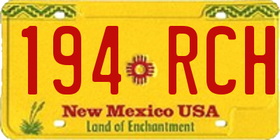 NM license plate 194RCH