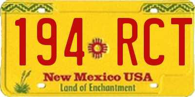 NM license plate 194RCT