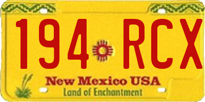 NM license plate 194RCX