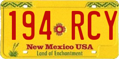 NM license plate 194RCY