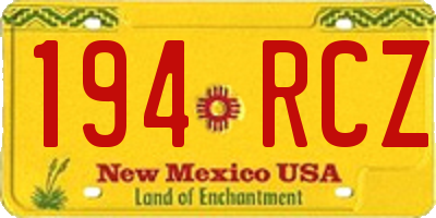 NM license plate 194RCZ