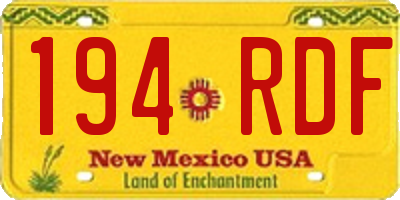 NM license plate 194RDF