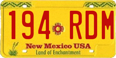 NM license plate 194RDM