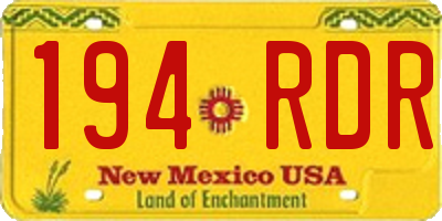 NM license plate 194RDR