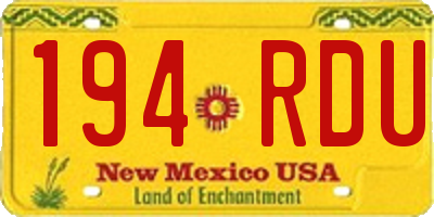 NM license plate 194RDU