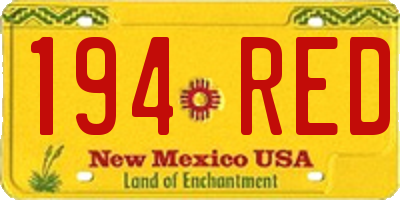 NM license plate 194RED