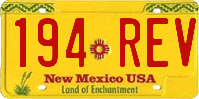 NM license plate 194REV