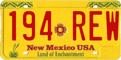 NM license plate 194REW