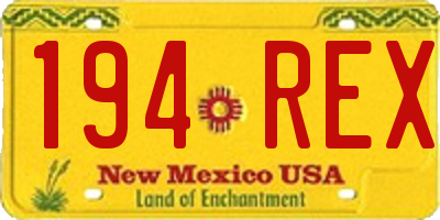 NM license plate 194REX
