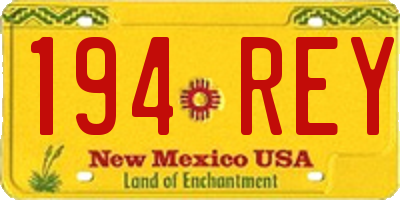 NM license plate 194REY