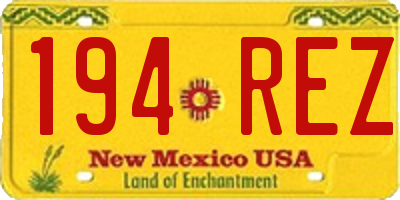 NM license plate 194REZ