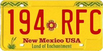 NM license plate 194RFC