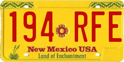 NM license plate 194RFE