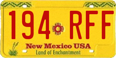NM license plate 194RFF