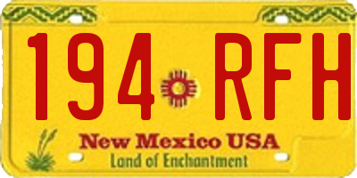 NM license plate 194RFH