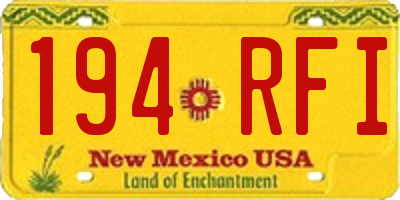 NM license plate 194RFI