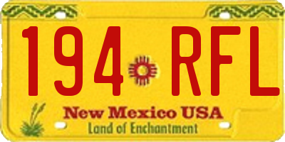 NM license plate 194RFL