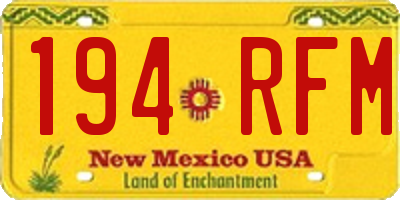 NM license plate 194RFM