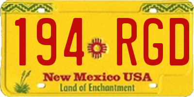 NM license plate 194RGD