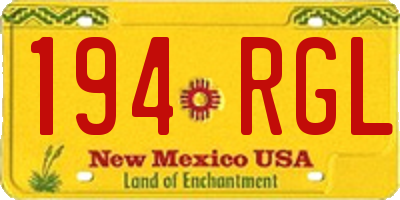 NM license plate 194RGL