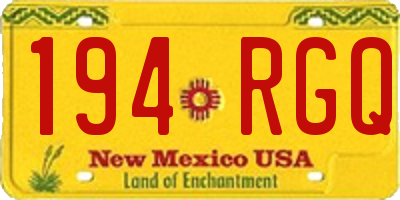 NM license plate 194RGQ