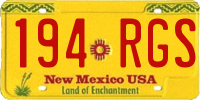 NM license plate 194RGS